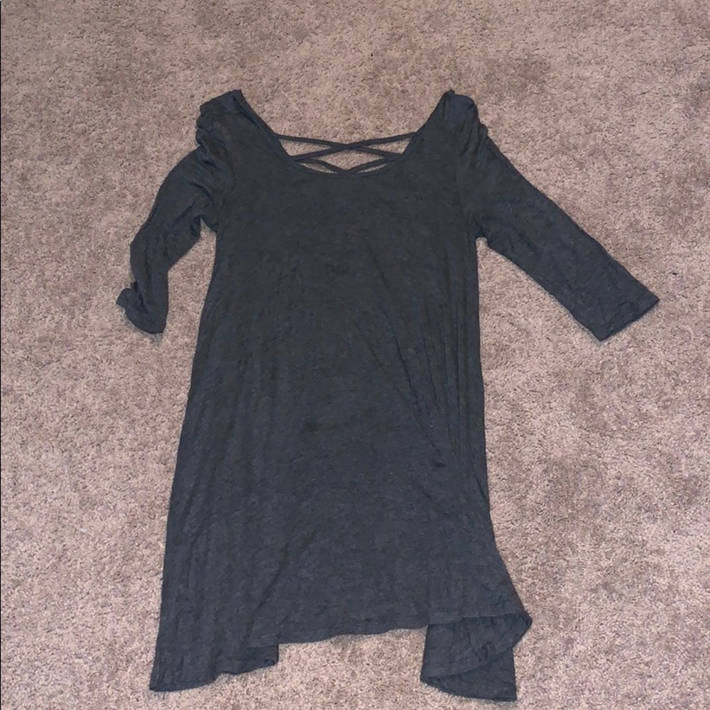 Grey Long Sleeve T-shirt Dress